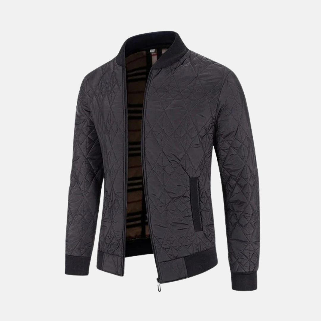 Men's Bomber Jacket – Quilted Design – Regular Fit – Zip Closure – Ribbed Cuffs