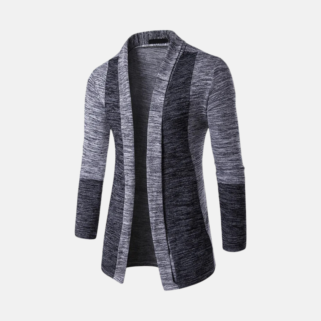 Men's Cardigan – Slim Fit – Lightweight Knit – Open Front – Mid Length