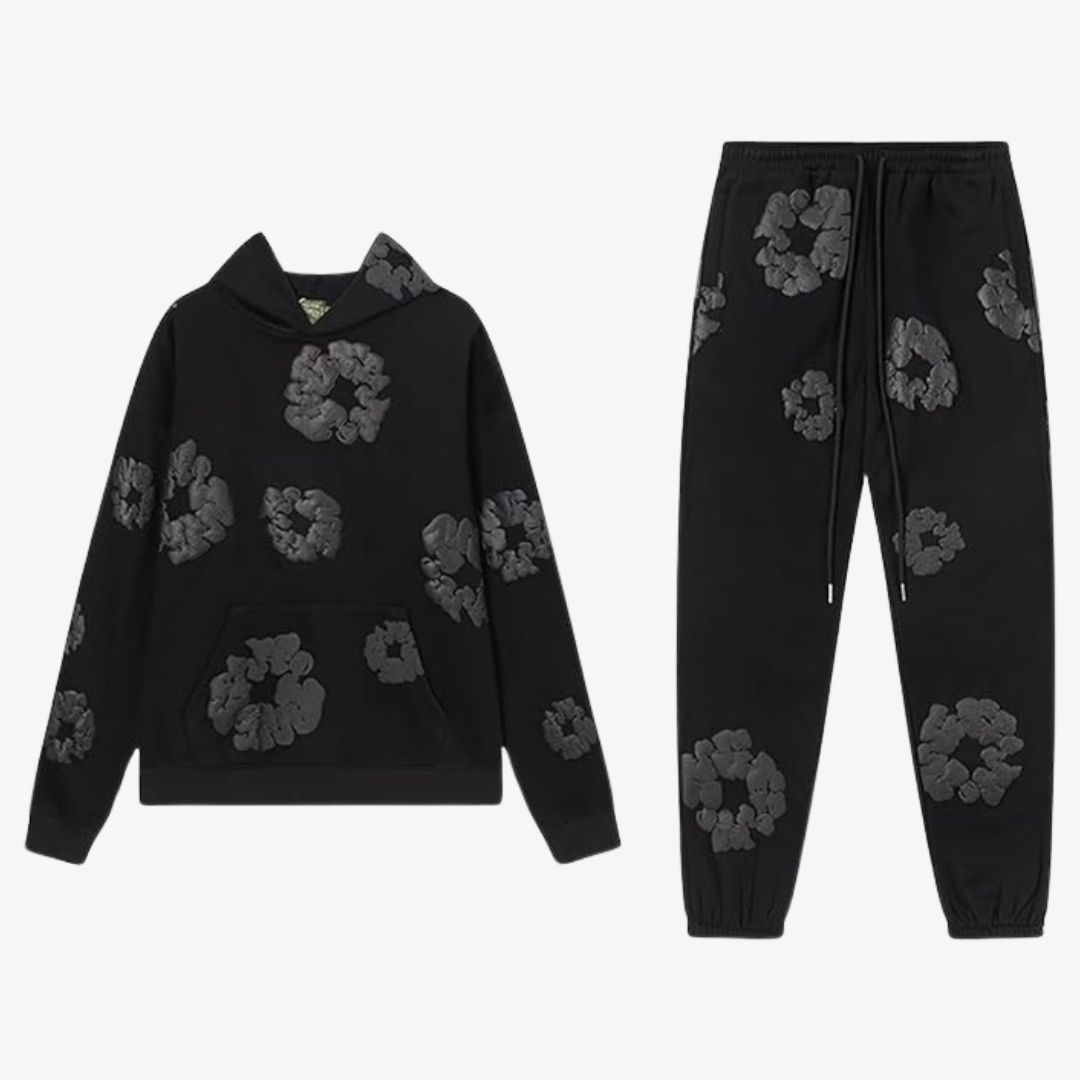 Unisex Katoenen Wreath Hoodie en Joggingbroek Set