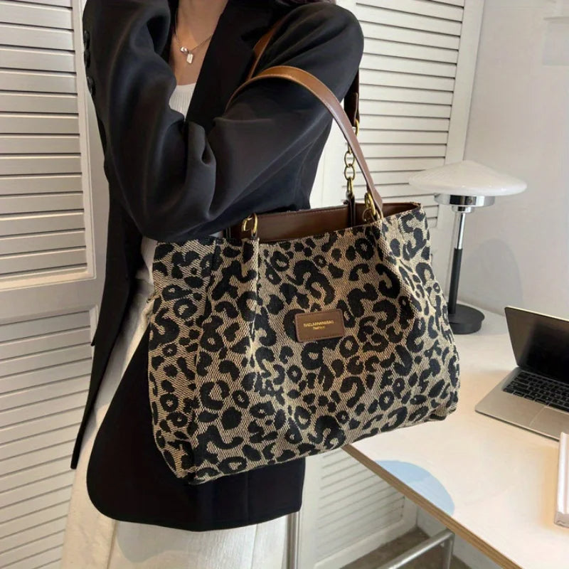 Stijlvolle Dames Luipaardprint Handtas