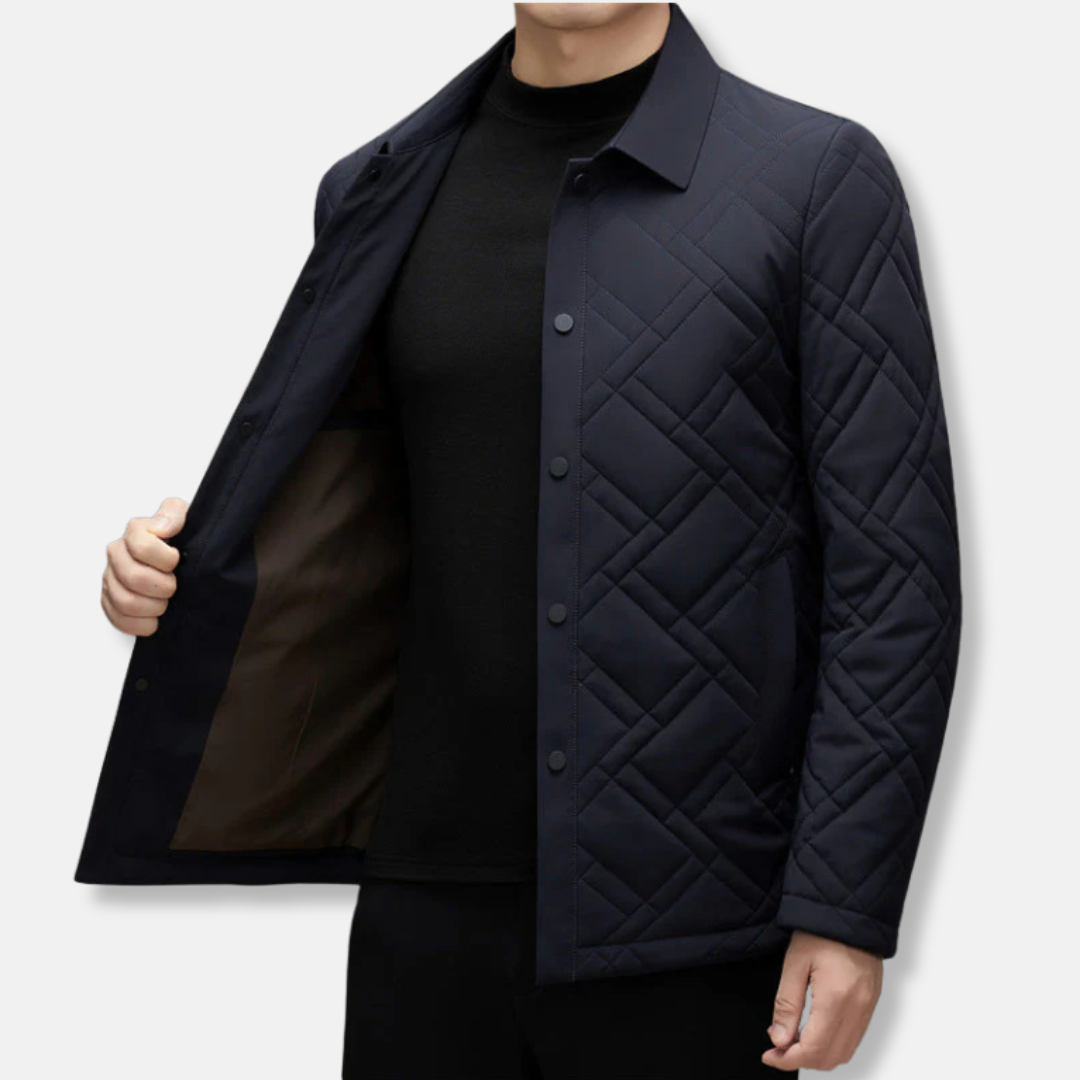 Men's Jacket – Tailored Fit – Padded – Point Collar – Button Closure