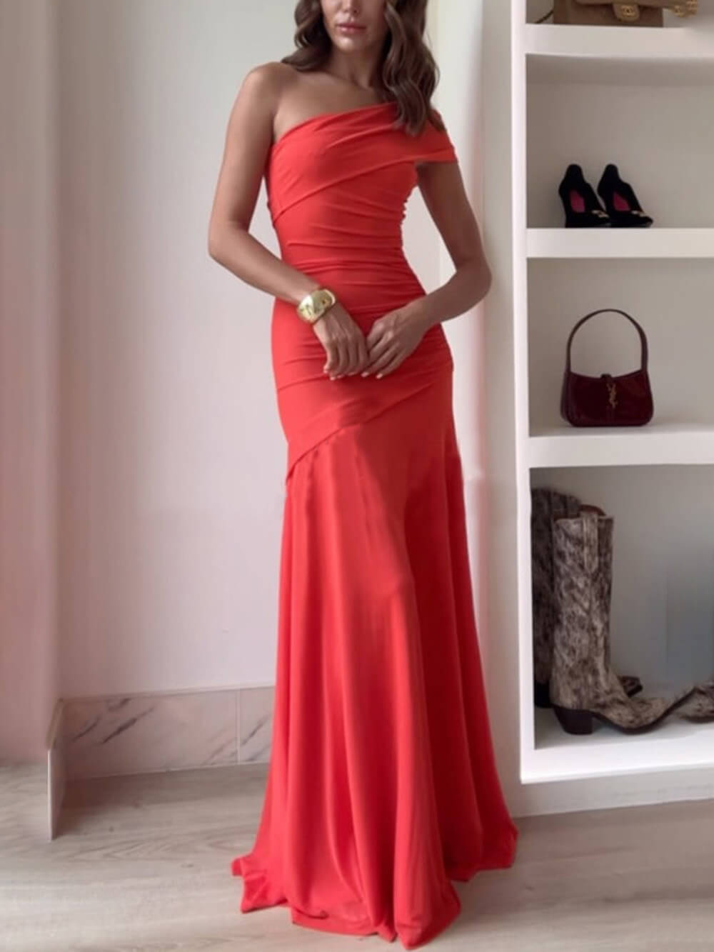 Stijlvolle Off-the-Shoulder Maxi Jurk
