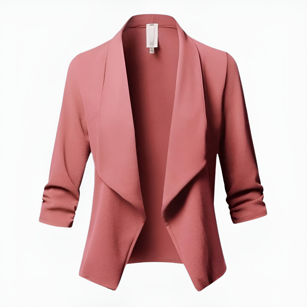 Dames Blazer – Getailleerde Pasvorm – Open Voorzijde – Shawl Kraag – Lange Mouwen