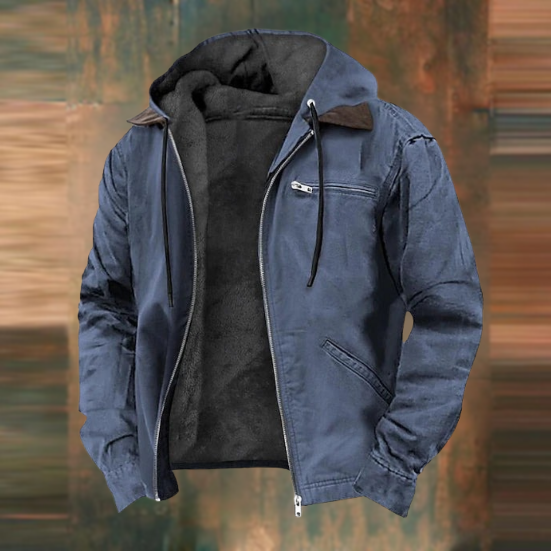 Heren Hooded Jack – Slim Fit – Fleece Voering – Ritszak – Casual Outdoor