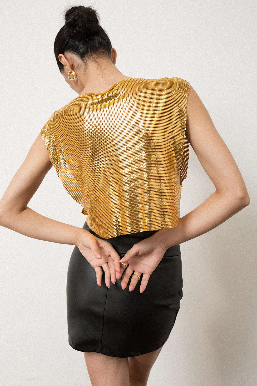 Glinsterende Metallic Tanktop