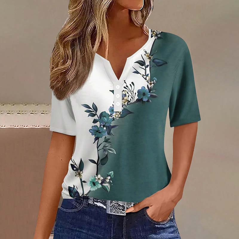Vintage Bloemenprint Blouse voor Dames