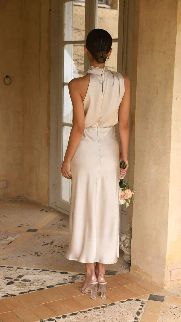 Elegante Glanzende Maxi Jurk