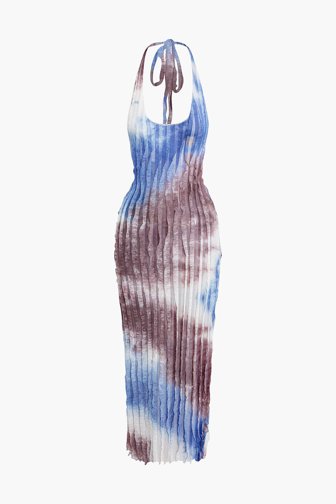 Transparante Ruffle Rugloze Maxi Jurk