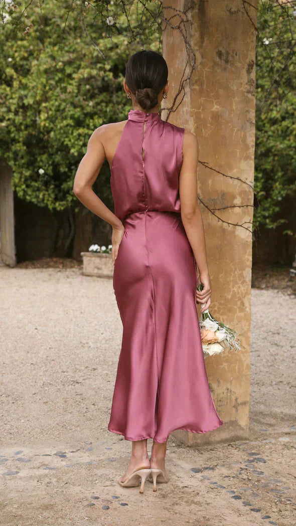 Elegante Glanzende Maxi Jurk