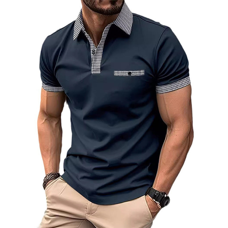 Heren Poloshirt met Knoopsluiting en Colorblock Design voor heren