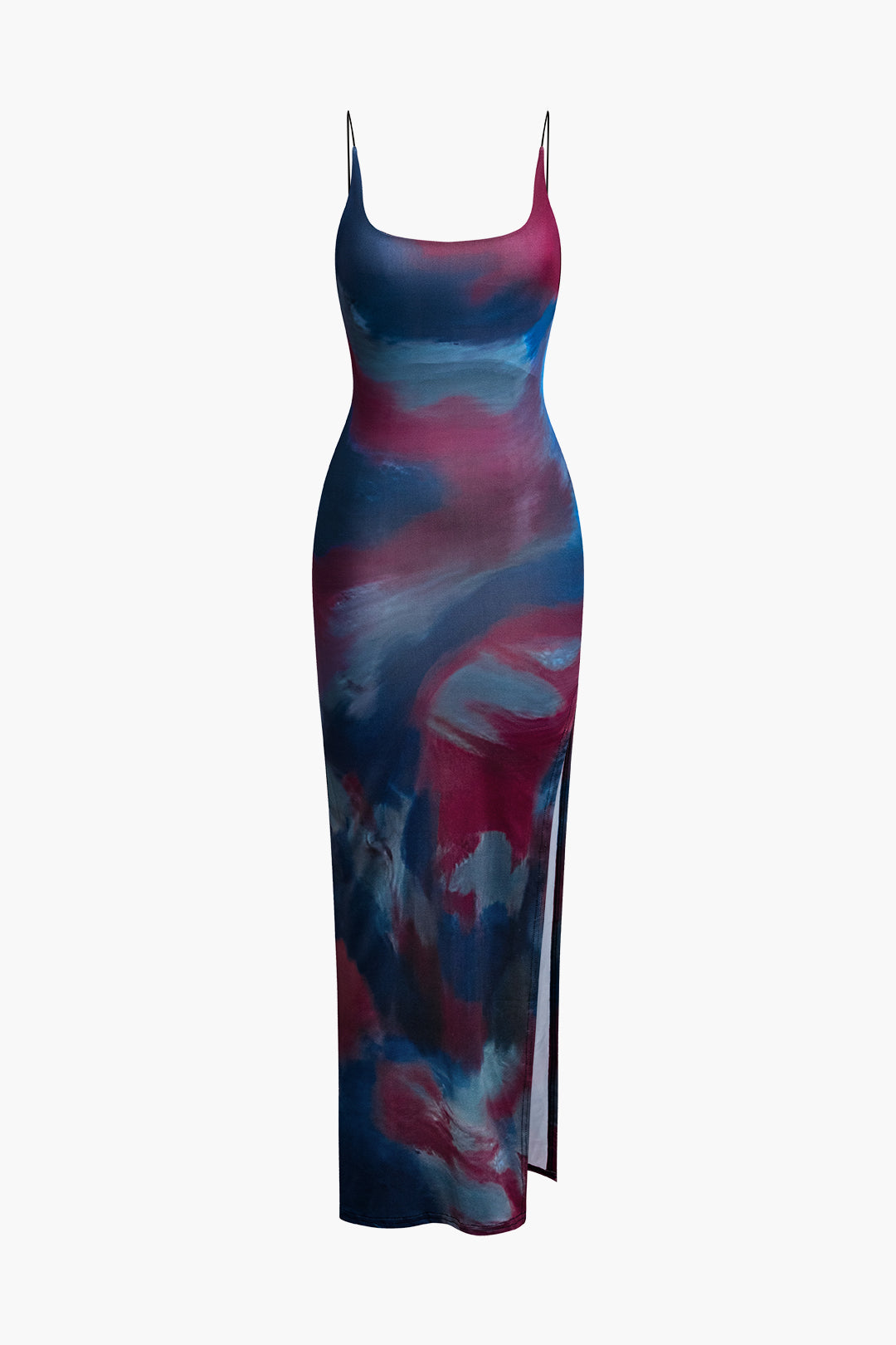 Tie-dye Open Rug Slit Slip Midi-jurk