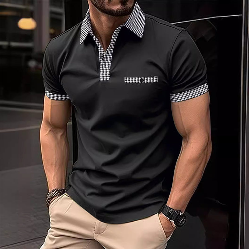 Heren Poloshirt met Knoopsluiting en Colorblock Design voor heren