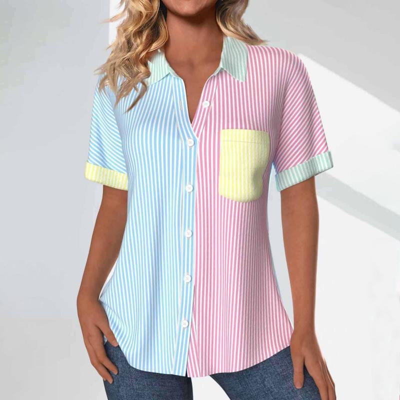 Colour Block Gestreepte Blouse voor Dames
