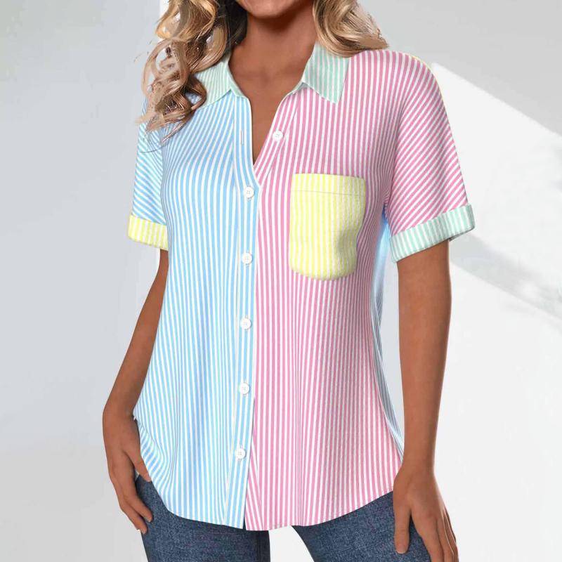 Colour Block Gestreepte Blouse voor Dames