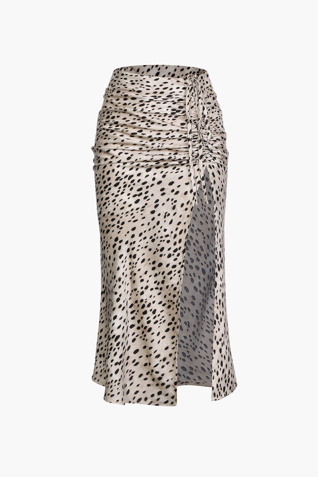 Leopardprint Rok Met Touwtjes en Split