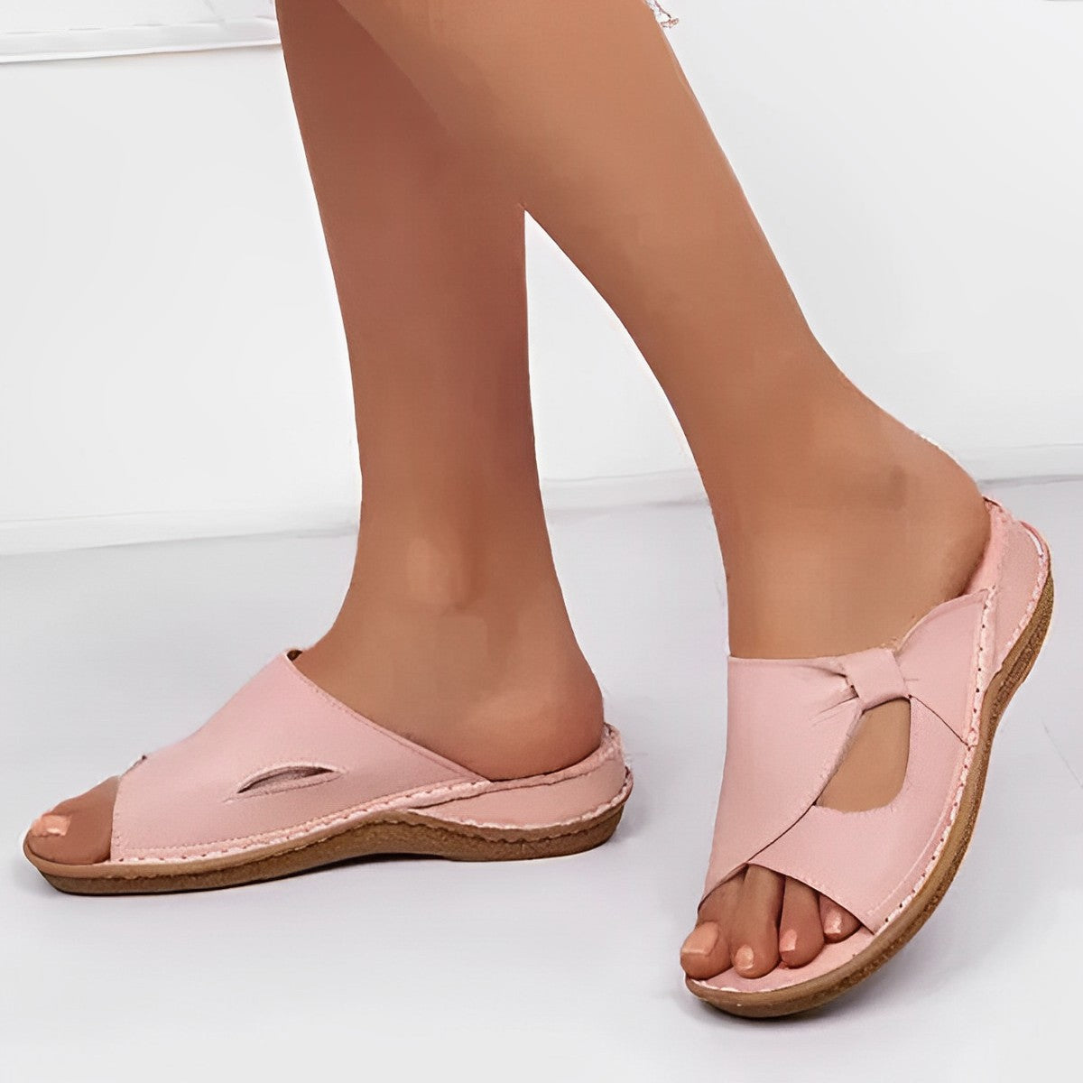 Stijlvolle Orthopedische Leren Sandalen – Zacht Voetbed en Boogondersteuning