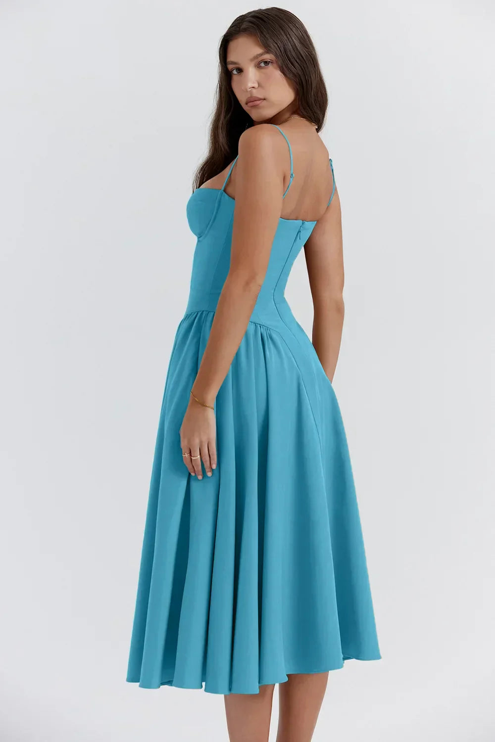 Elegante armloses midi jurk ontworpen voor dames