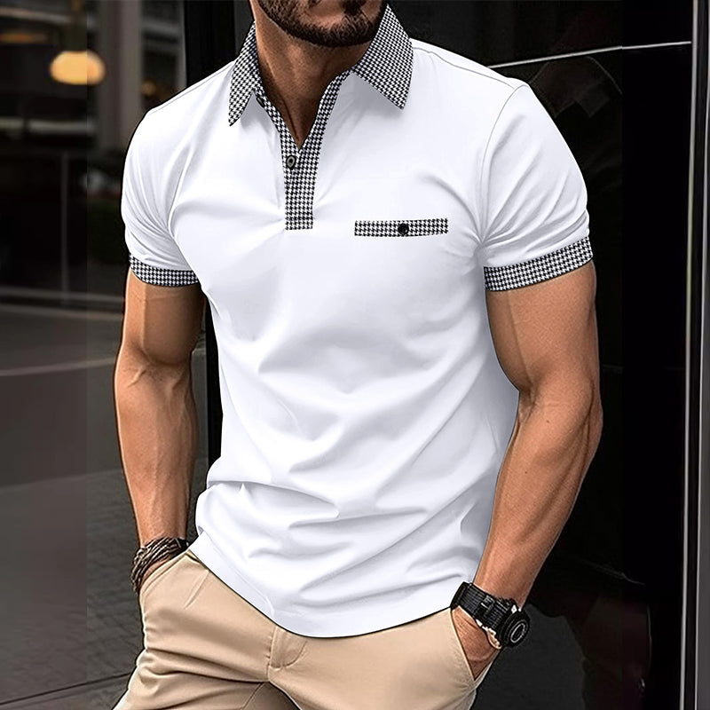 Heren Poloshirt met Knoopsluiting en Colorblock Design voor heren