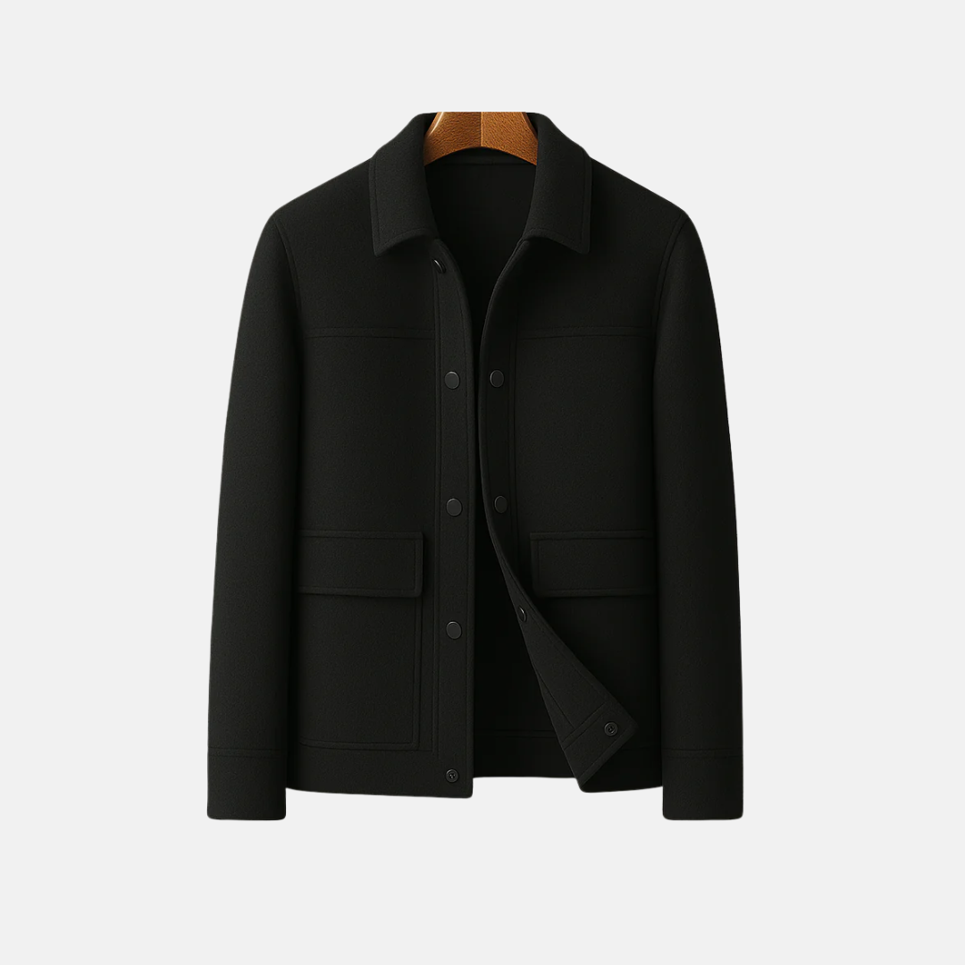 Men's Blazer - Woven Fabric - Tailored Fit - Point Collar - Snap Buttons