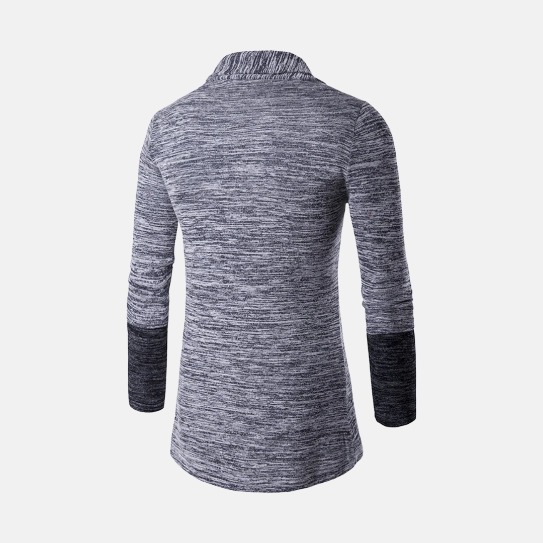 Men's Cardigan – Slim Fit – Lightweight Knit – Open Front – Mid Length