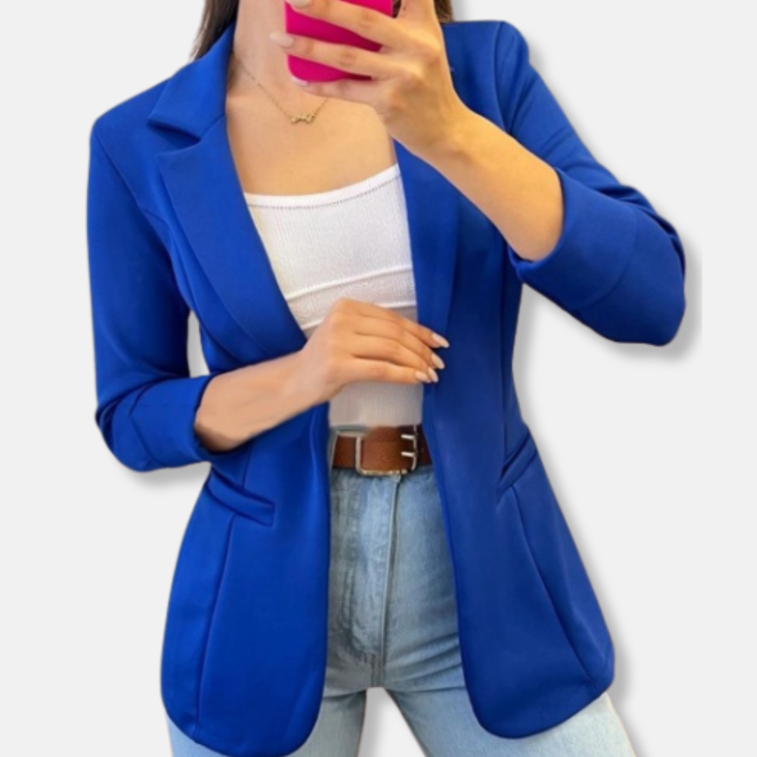 Women's blazer – Tailored fit – Three-quarter sleeve – Notched lapel – Flap pockets