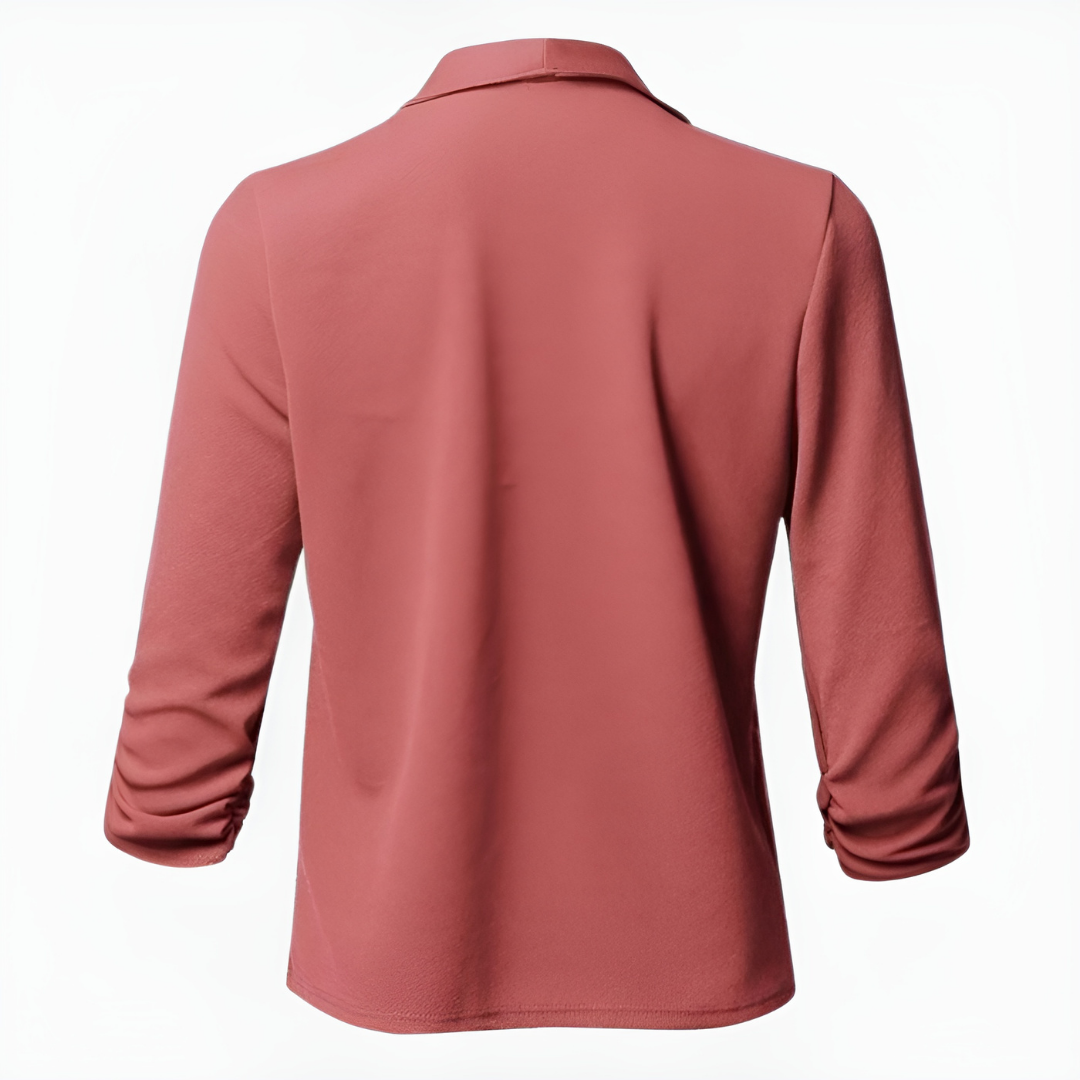 Dames Blazer – Getailleerde Pasvorm – Open Voorzijde – Shawl Kraag – Lange Mouwen
