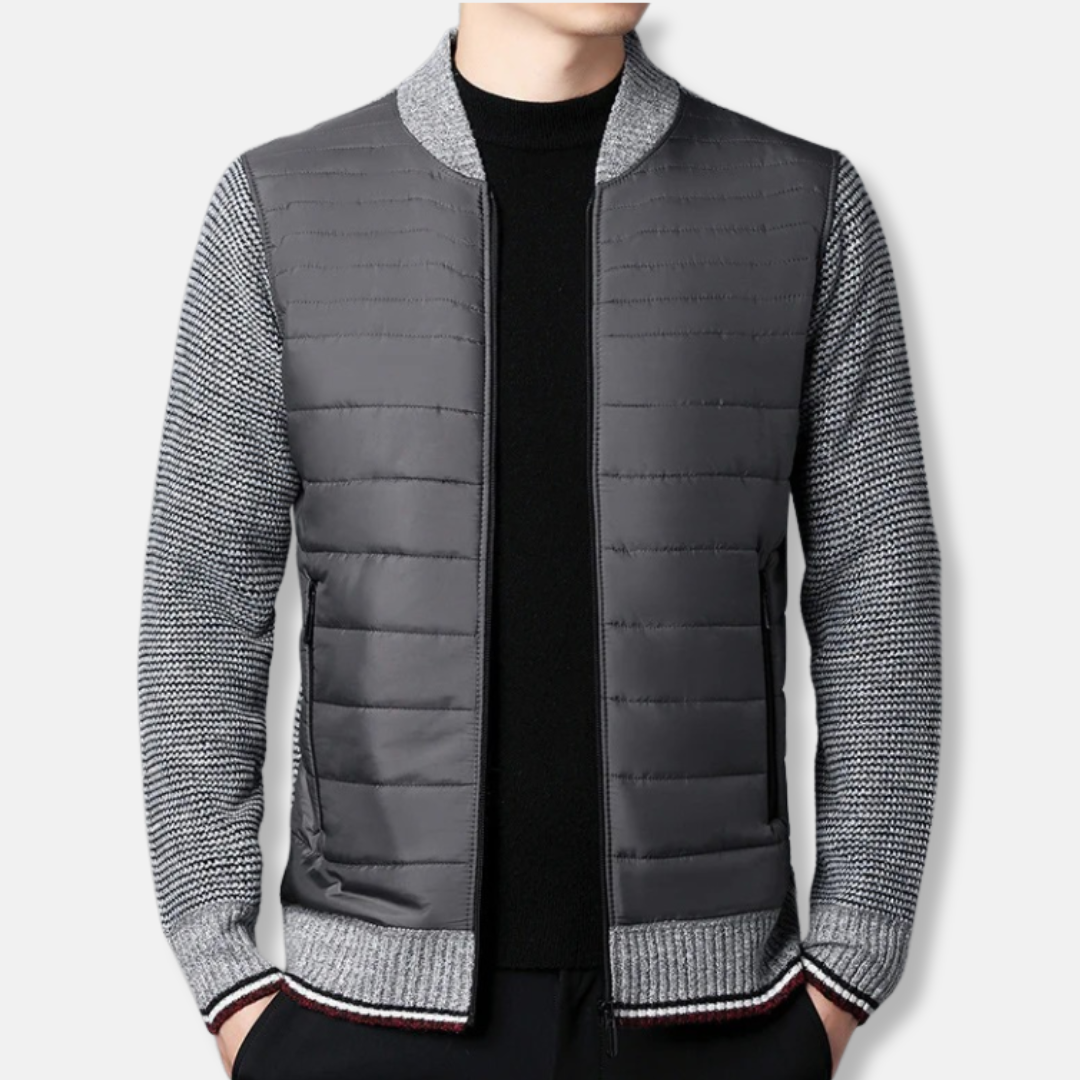 Men's Jacket - Woven Fabric - Regular Fit - Stand-up Collar - Ribbed Sleeves