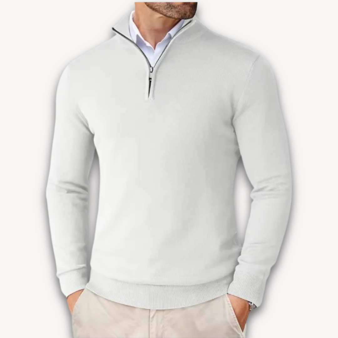 Lichtgewicht Katoenen Quarter-Zip Trui voor Heren – Casual