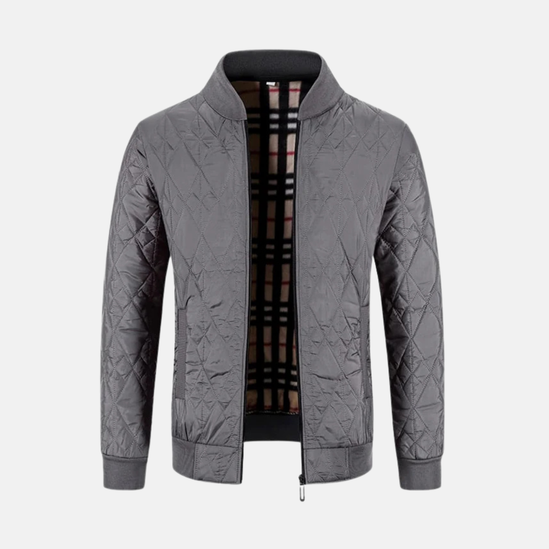 Men's Bomber Jacket – Quilted Design – Regular Fit – Zip Closure – Ribbed Cuffs