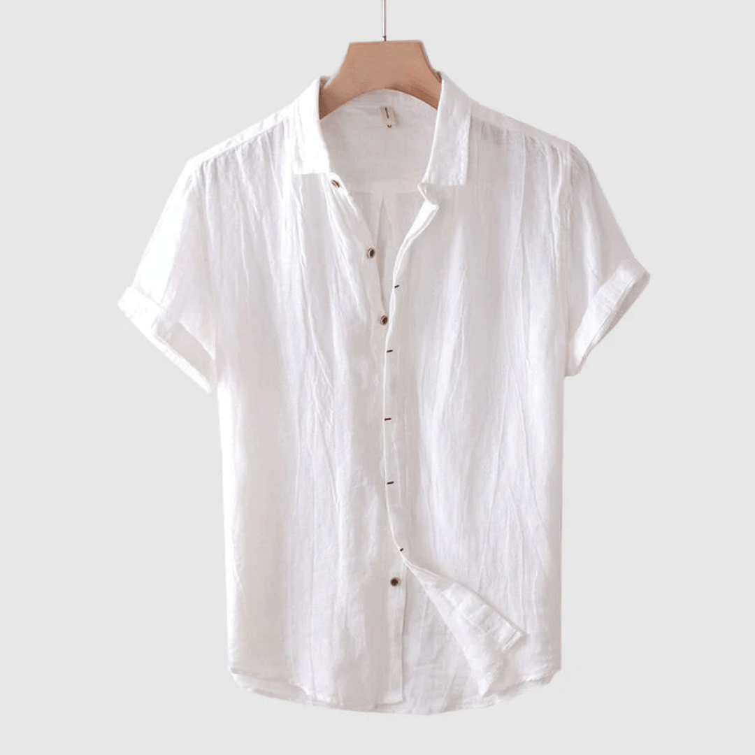 Vrouwelijk Korte Mouwen Linnen Shirt – Perfect voor Warm Weer