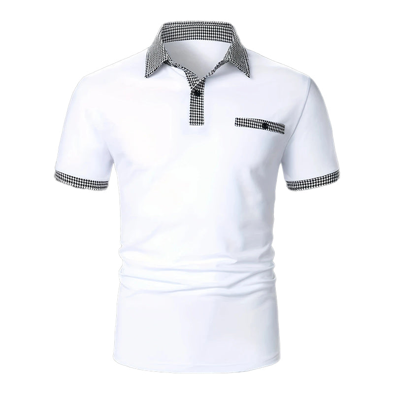 Heren Poloshirt met Knoopsluiting en Colorblock Design voor heren