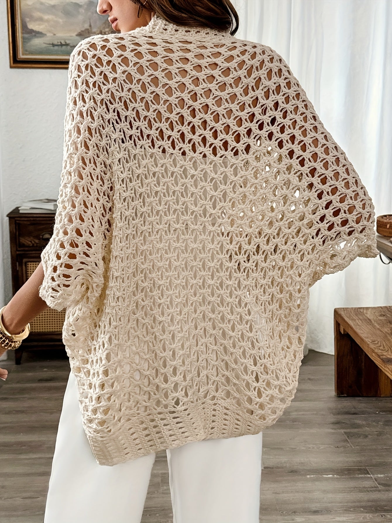 lichtgewicht vest met stijlvolle vleermuismouwen voor dames