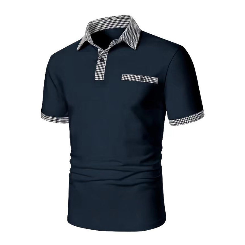 Heren Poloshirt met Knoopsluiting en Colorblock Design voor heren