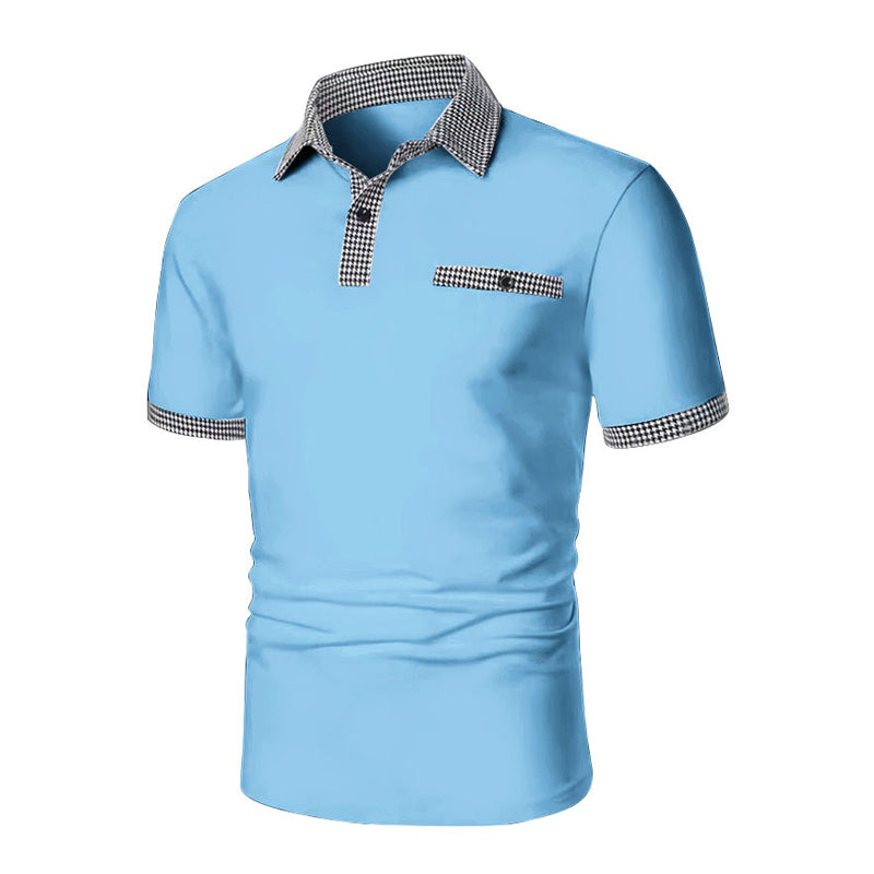 Heren Poloshirt met Knoopsluiting en Colorblock Design voor heren