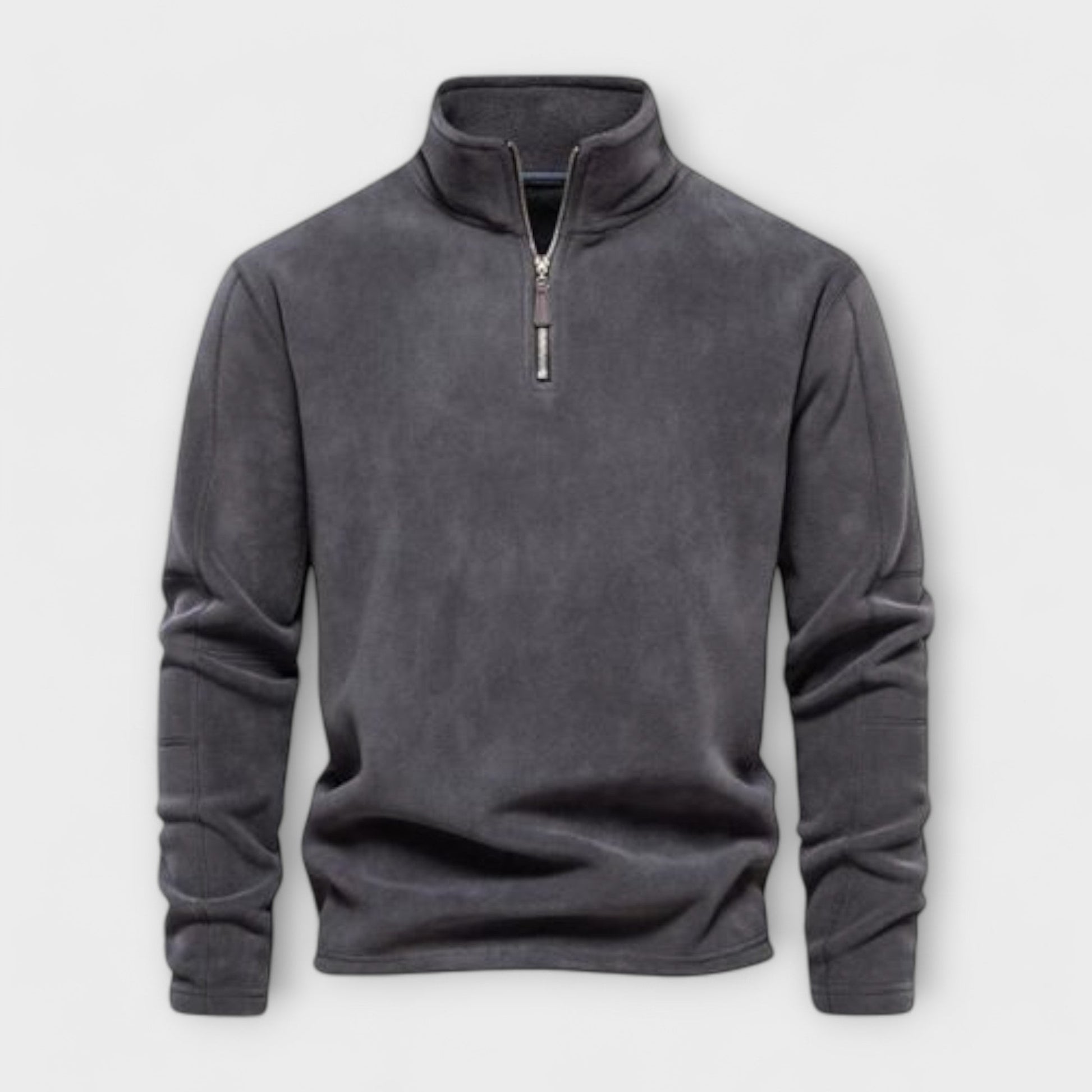 Heren Pullover met Kwart Rits – Relaxte Pasvorm – Zachte Gebreide Stof – Colkraag