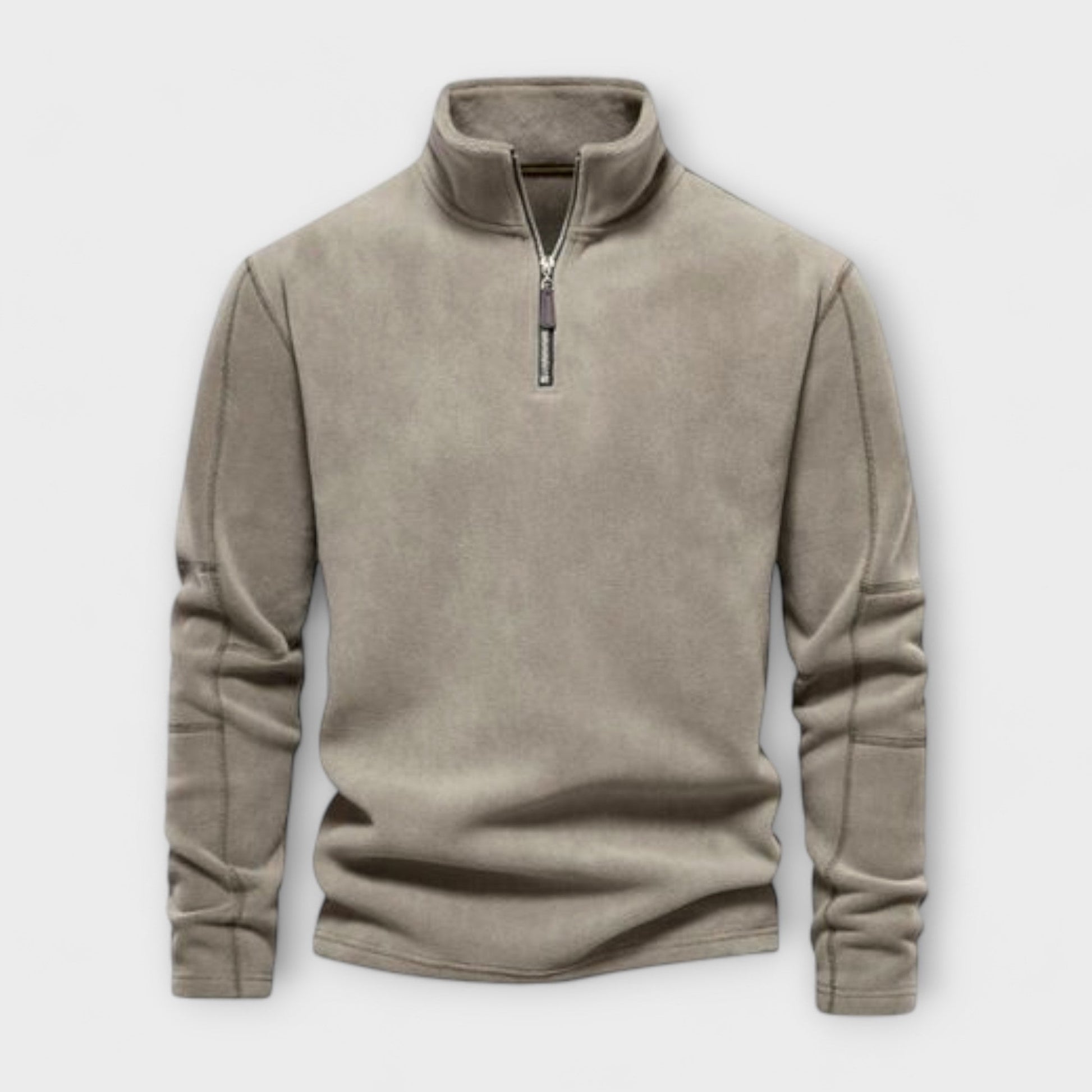 Heren Pullover met Kwart Rits – Relaxte Pasvorm – Zachte Gebreide Stof – Colkraag