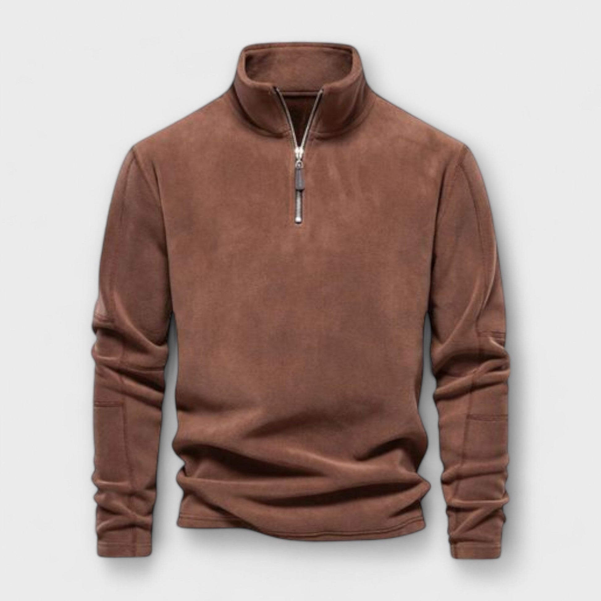 Heren Pullover met Kwart Rits – Relaxte Pasvorm – Zachte Gebreide Stof – Colkraag