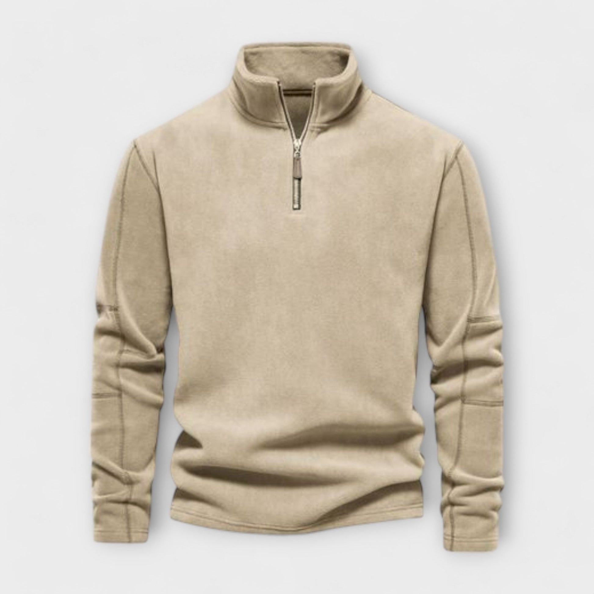 Heren Pullover met Kwart Rits – Relaxte Pasvorm – Zachte Gebreide Stof – Colkraag