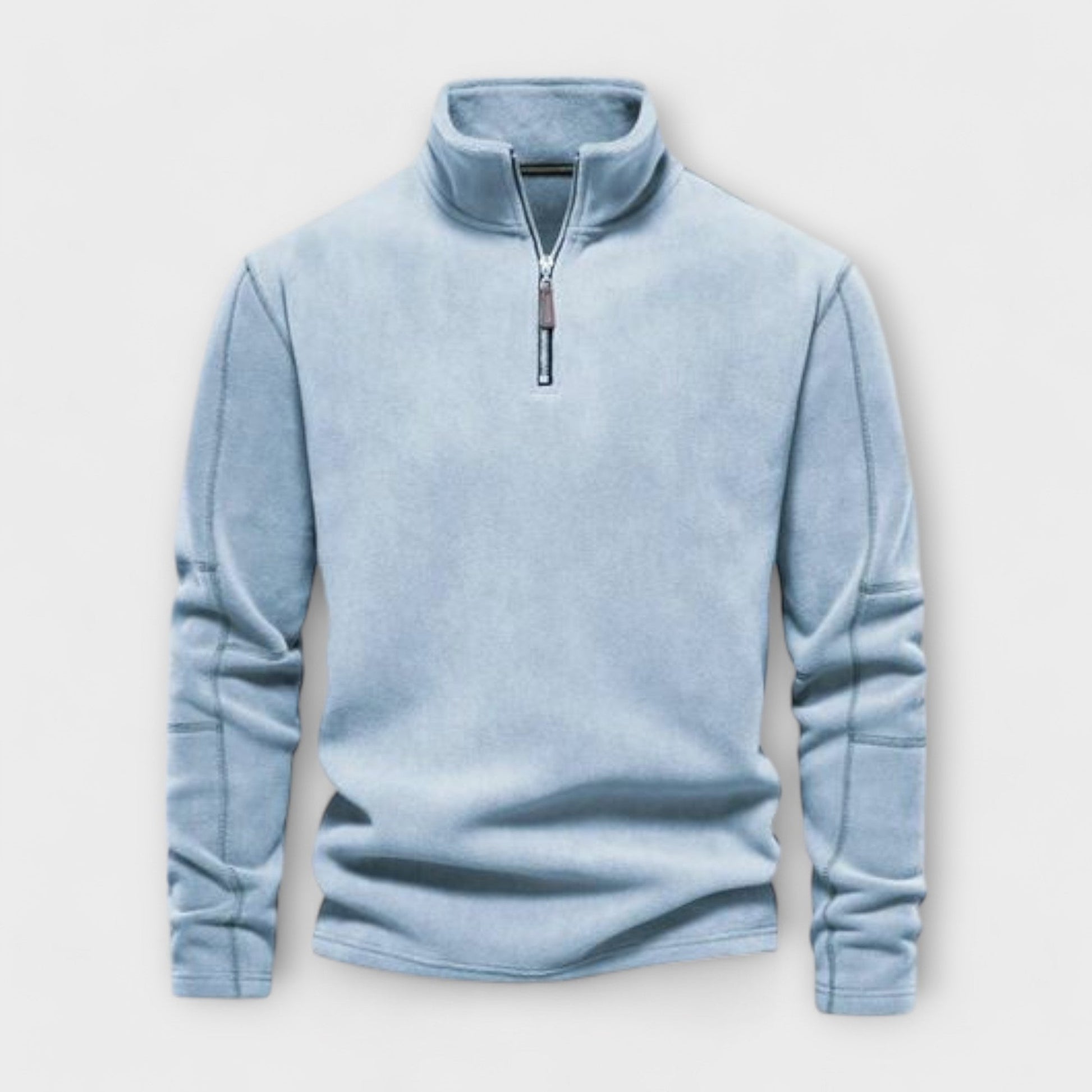 Heren Pullover met Kwart Rits – Relaxte Pasvorm – Zachte Gebreide Stof – Colkraag