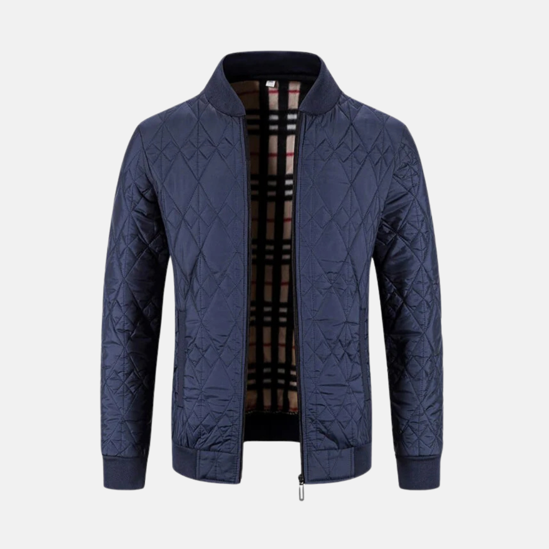 Men's Bomber Jacket – Quilted Design – Regular Fit – Zip Closure – Ribbed Cuffs