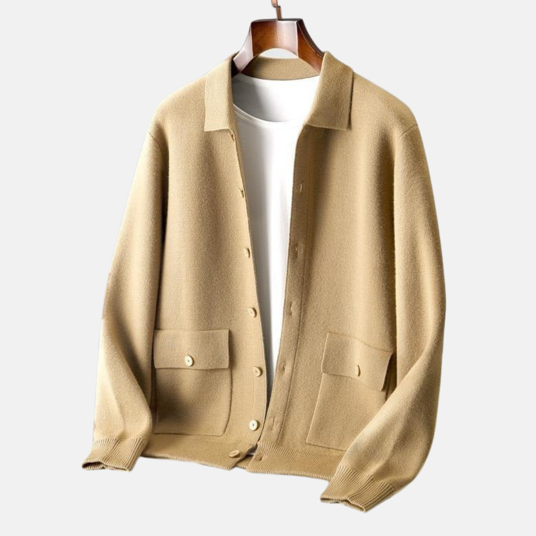 Men's Cardigan - Fine Knit - Straight Fit - Shawl Collar