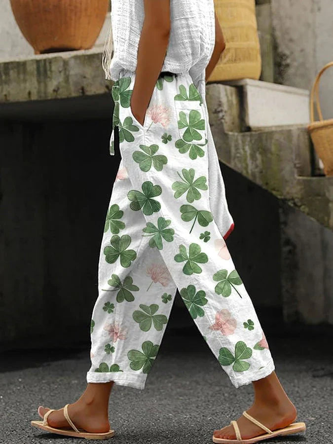 Afslappende Boho Broek met Bloemenprint voor Dames