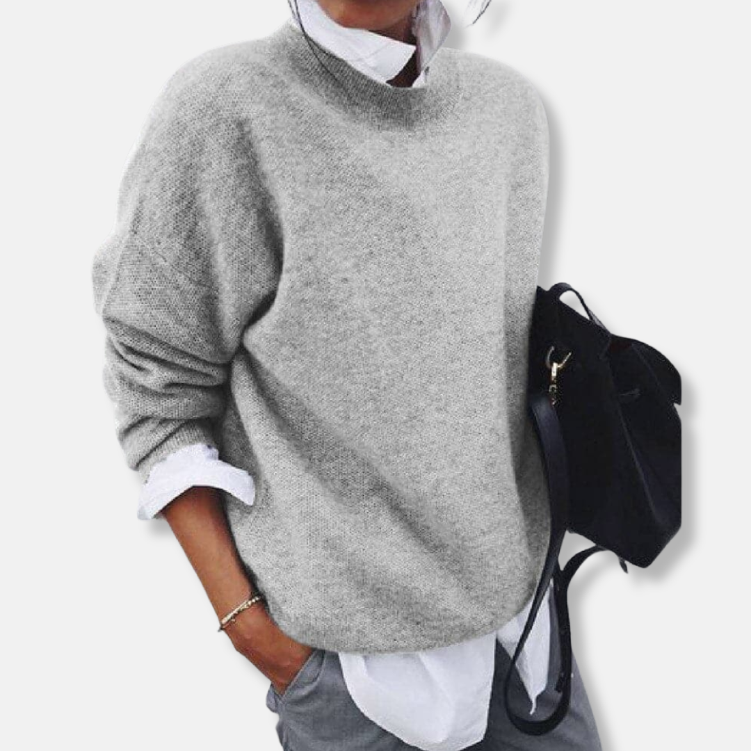 Ladies Sweater – Relaxed Fit– Knitted – Long Sleeves – Round Neck – Minimalist Design