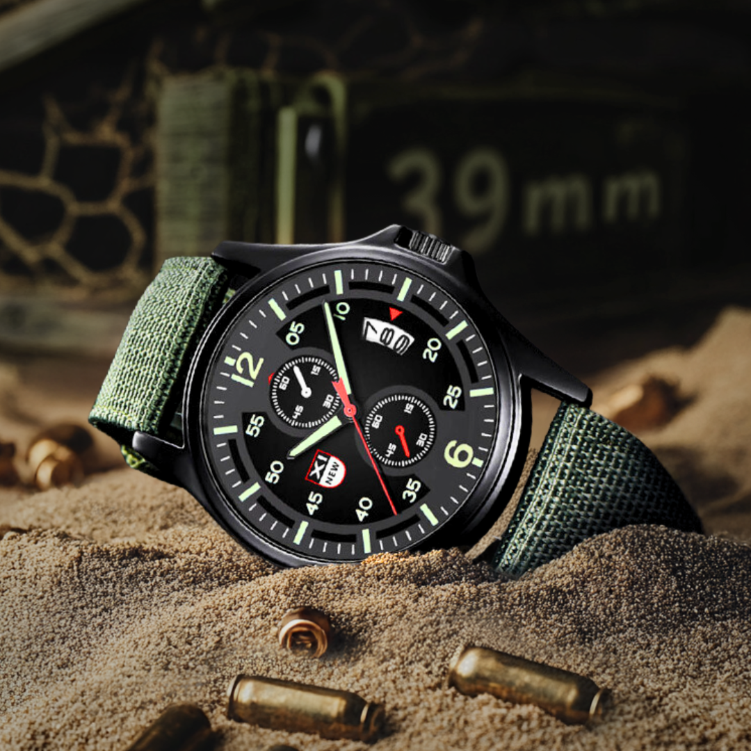Duurzaam militair quartzhorloge voor heren