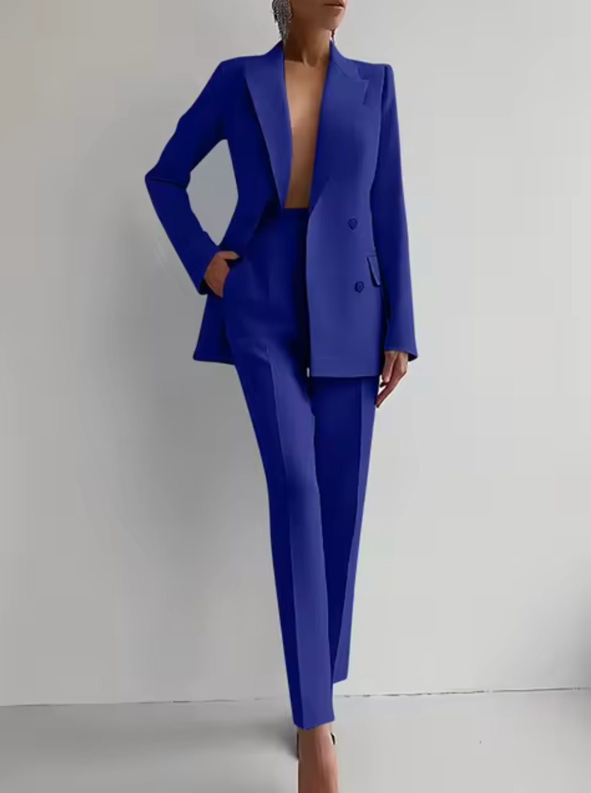 Tweedelige Set – Klassieke Blazer en Plooi­broek