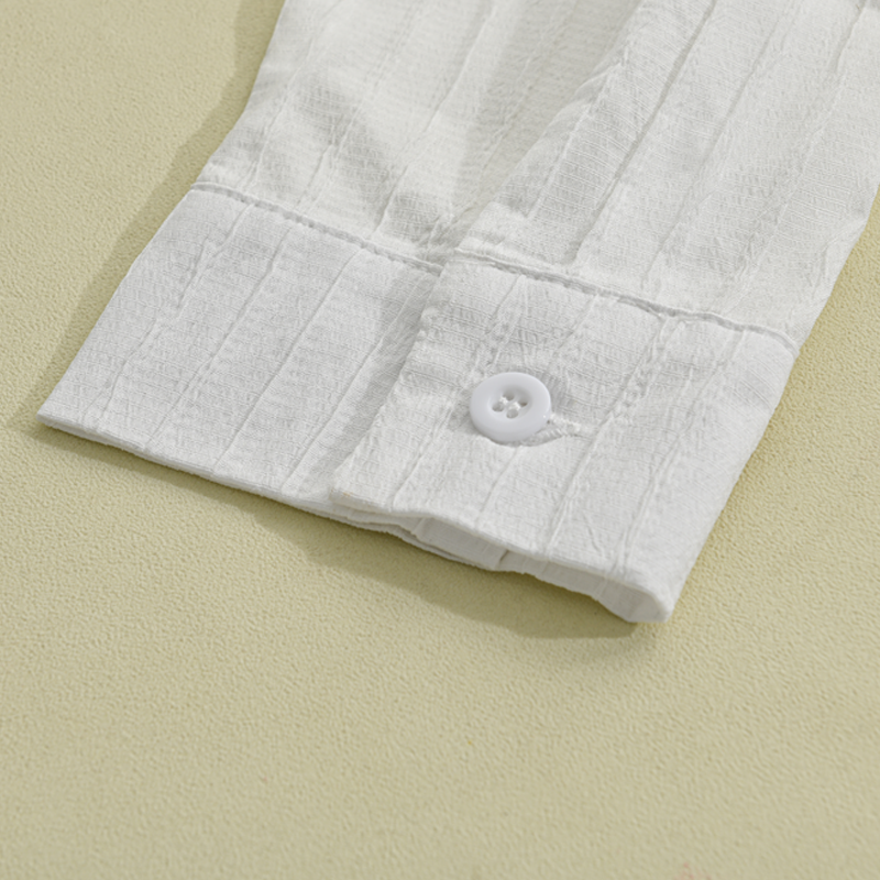 Effen Kleur Overhemd met Stijlvolle Kraagdetails voor heren