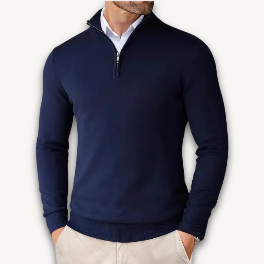 Lichtgewicht Katoenen Quarter-Zip Trui voor Heren – Casual
