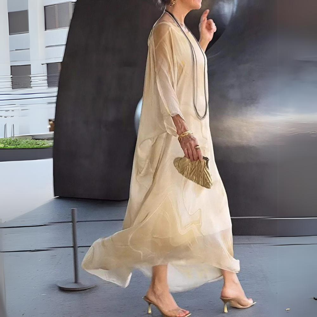 Elegante Maxi Jurk van Zijdechiffon voor Dames