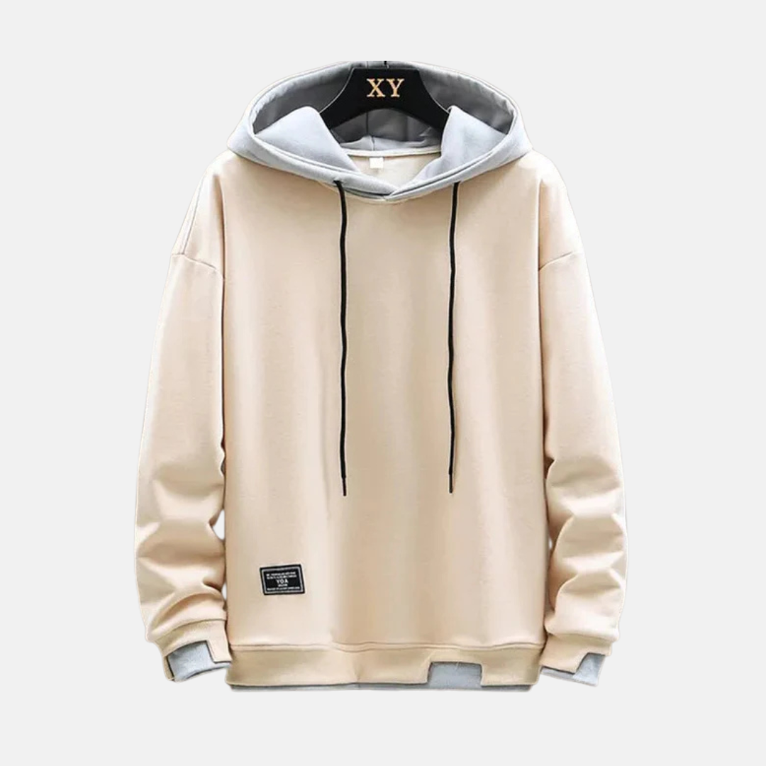 Men's Hoodie – Relaxed Fit– Cotton Blend – Layered Hood – Ribbed Cuffs