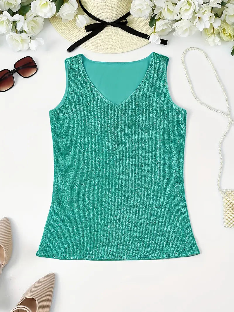 Mouwloze Top met Pailletten voor Dames